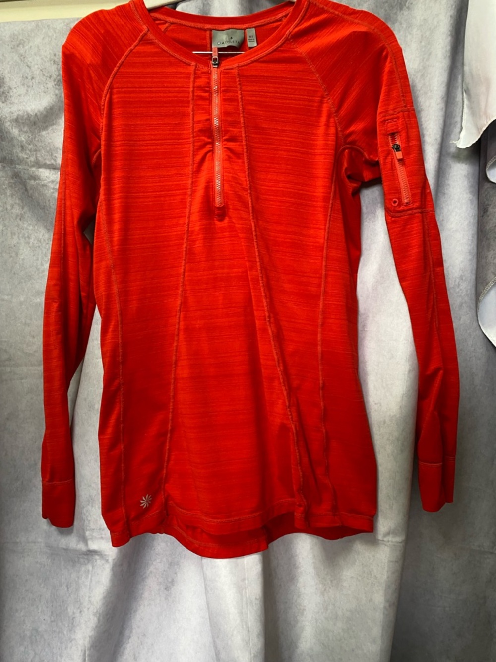 Athleta Reddish orange Quarter-Zip Long Sleeve Top-jacket. Med Tall